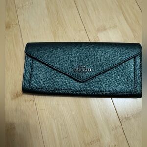 Coach flap wallet emerald green color